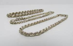 lot 254 image: 3 Sterling Silver Mens Link Bracelets