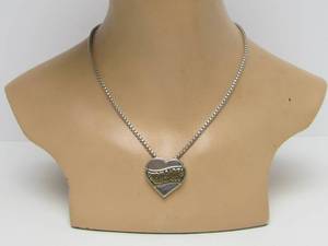 lot 259 image: Signed Sterling Silver Hear Pendant Necklace