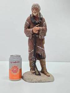 lot 272 image: Very Cool Large Vintage Western Mountain Man Heavy Clay Sculpture by Daniel Monfort - Dated 1976