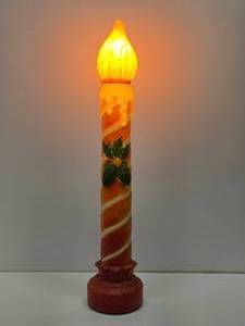 lot 334 image: Large Working Vintage Blowmold Christmas Display Candle
