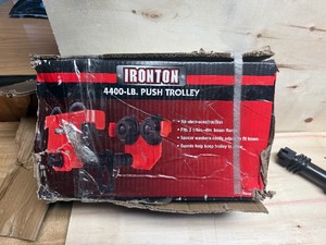 lot 4 image: Open Box return -missing connector Ironton Manual Push Trolley, 4400-Lb. Capacity, Adjustable for 3-15in.8in. I-Beams