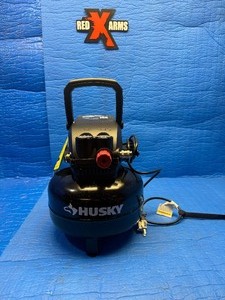 lot 19 image: New - Open Box -Tested, Runs -3 Gal. 120 PSI Portable Electric Oil-Free Light Duty Pancake Air Compressor with Fold Down Handle and 1-Quick Coupler