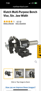 lot 36 image: Klutch Multi-Purpose Bench Vise, 5in. Jaw Width- new in Box