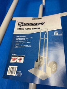 lot 48 image: Strongway P-Handle Hand Truck, 1000-Lb. Capacity, 23.6in. x 23in. x 60in. Overall, 24in.W x 12in.D Oversized Toe Plate, Model# 67970