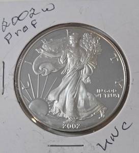 lot 6 image: 2002 W  Silver Eagle  - Proof Mint   1 Oz. Fine Silver