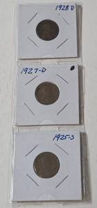 lot 53 image: 1925-S, 1927-D, 1928-D Pennies
