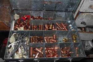 lot 310 image: Organizer Case with Contents - 12 Copper Fittings