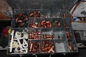 lot 311 image: Organizer Case with Contents - 34 Copper Fittings