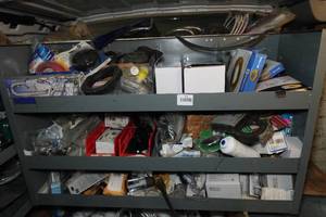 lot 318 image: Contents of Shelf - Wax Rings, Sink Parts