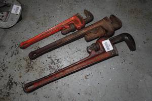 lot 338 image: 3 Ridgid Pipe Wrenches - 14, 18