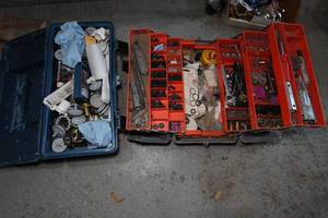 lot 409 image: Plastic Tool Boxes with Small Parts and Tools