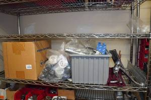 lot 241 image: Contents of Shelf - Test Ball Plugs, Faucet, Filters