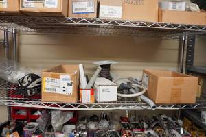 lot 245 image: Contents of Shelf - Hoses, Brushes, Tubing, Wire