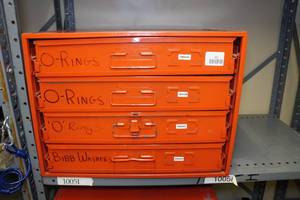 lot 257 image: Small Parts Organizer with Contents - O-Rings, Bibb Washers