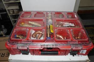 lot 273 image: Milwaukee Packout Box with Copper and Brass Fittings