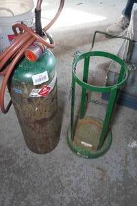 lot 279 image: Acetylene Tank and Torch with Cage