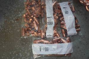 lot 399 image: 34 Copper Tee Fittings