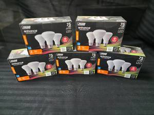 lot 17 image: (5) New 3 Packs of Enhance 75 Watt LED Bulbs
