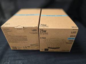 lot 69 image: (2) New 6 Packs of 75Watt Dimmable Led Bulbs (Daylight)