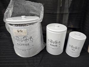 lot 137 image: Storage Containers, Coffee, Sugar and Tea