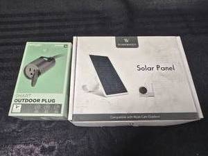 lot 160 image: Wasserstein Solar Charging Panel and Smart Outdoor Plug