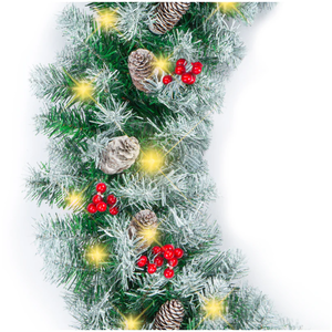 lot 163 image: 9Ft Pre-Lit Christmas Garland W 2-In-1 Led Lights