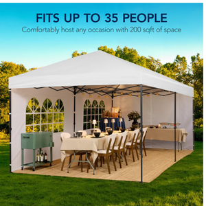 lot 106 image: Pop Up Party Tent Canopy w 1-Button Easy Setup - 10x20ft