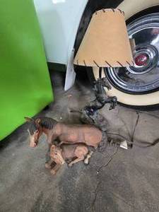 lot 193 image: Horse Lamp and Vintage Horse Statue