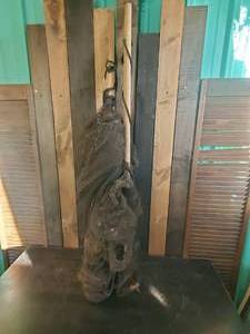 lot 9 image: Very Large Very Old Antique Minnow Net With Wooden Floats