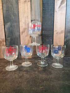 lot 11 image: Fantastic Collection of 5 Vintage Beer Goblets Hamms, PBR and more
