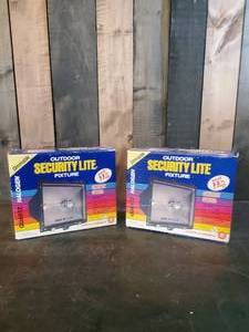 lot 12 image: 2 Never Used Outdoor Security Light Fixtures Dimmable