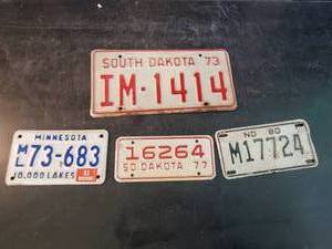 lot 13 image: Vintage Motorcycle License Plate Lot MN, SD, ND