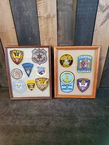 lot 21 image: 2 Framed Lots of Retired Police Patches