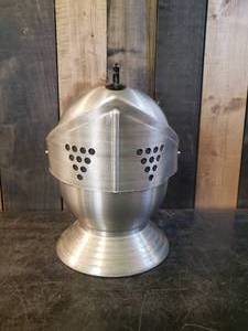 lot 25 image: Absolutely Fantastic Knights Head Armor Ice Bucket Mid Modern Approx 11 T  Made in Hong Kong