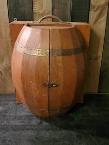 lot 58 image: Very Cool Mid Modern Hanging Barrel Bar