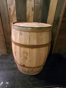 lot 65 image: Vintage 24 Tall Wood Barrel  Solid Condition