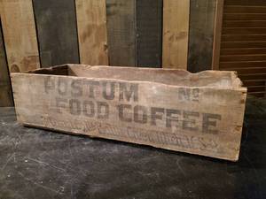 lot 77 image: Very RARE Early 20th Century Postum Food Coffee Crate Battle Creek Michigan