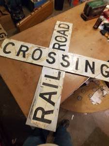 lot 81 image: Vintage Retired RailRoad Crossing Sign 48 Long
