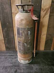 lot 84 image: Copper American-La France Fire Extinguisher 24 Tall
