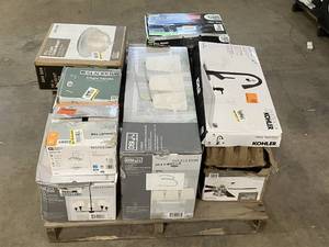 Massive Pallet of Brand Name Misc Faucets, Showers, Fixtures, Towel Bars, Bathroom Fans, Ceiling Fans, Lights, and More (Great for eBay Sellers)