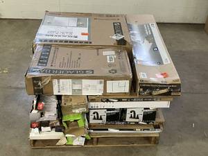 lot 14 image: Massive Pallet of Brand Name Misc Faucets, Showers, Fixtures, Towel Bars, Bathroom Fans, Ceiling Fans, Lights, and More (Parts Only) (Great for eBay Sellers)