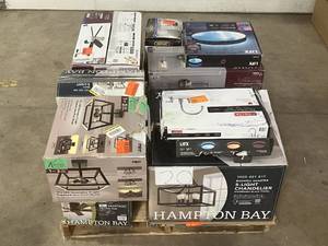 lot 20 image: Massive Pallet of Brand Name Misc Faucets, Showers, Fixtures, Towel Bars, Bathroom Fans, Ceiling Fans, Lights, and More (Parts Only) (Great for eBay Sellers)