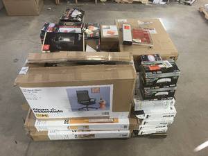 lot 25 image: Massive Pallet of Brand Name Misc Faucets, Showers, Fixtures, Towel Bars, Bathroom Fans, Ceiling Fans, Lights, and More (Parts Only) (Great for eBay Sellers)