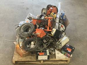 lot 37 image: Massive Pallet of Brand Name Misc Faucets, Showers, Fixtures, Towel Bars, Bathroom Fans, Ceiling Fans, Lights, and More (Parts Only) (Great for eBay Sellers)