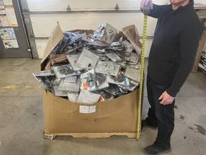 lot 9 image: Massive Pallet of Brand Name Misc Faucets, Showers, Fixtures, Towel Bars, Bathroom Fans, Ceiling Fans, Lights, and More (Parts Only) (Great for eBay Sellers)