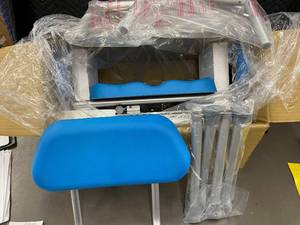 lot 5 image: Carousel Sliding Shower Chair Tub Transfer Bench, Blue, New