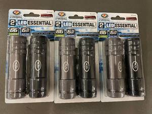 lot 39 image: Lot of 6 Power Essential 2-Pack LED Flashlights, 66 Lumens Each