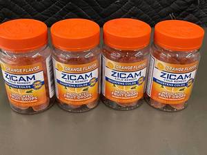 lot 65 image: Lot of 4 Zicam Orange Flavor Medicated Fruit Drops Cold Remedy, 25 Drops Each