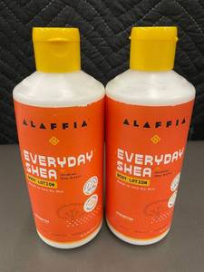 lot 87 image: Set of 2 Alaffia Everyday Shea Body Lotion Unscented 16 fl oz Bottles