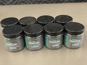 lot 205 image: MS 2 - inVitamin Natural Activated Charcoal Tooth & Gum Powder Spearmint- 8 Pack